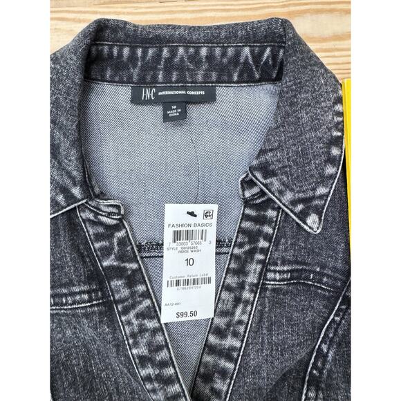 INC International Concepts Black Denim Long Sleeve Dress Women’s Size 10 NWT - Picture 7 of 9